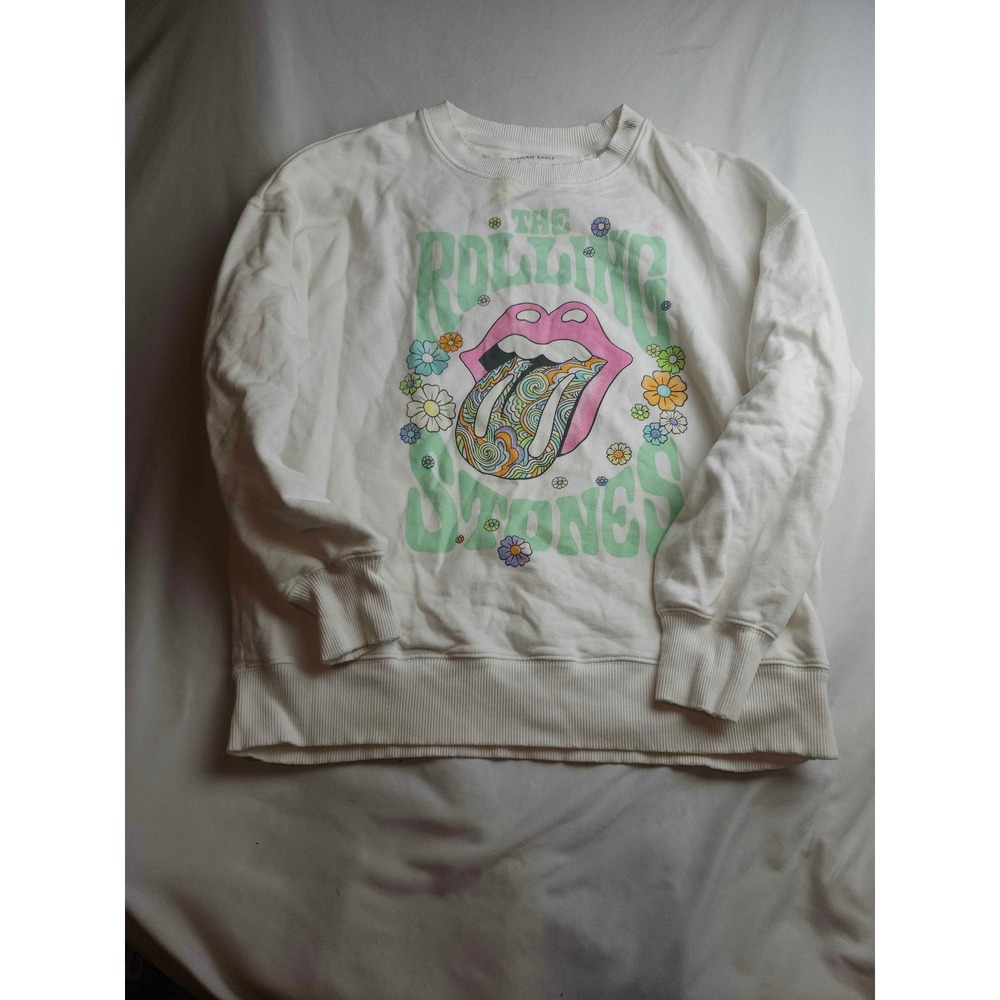 American Eagle The Rolling Stones Graphic Sweatshirt White Womens M